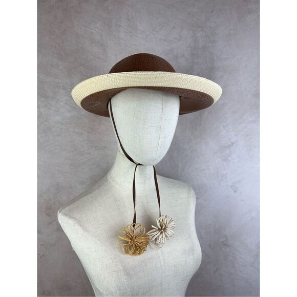 Vintage 1960s Fine Straw Hat Adolfo II of New York - Picture 1 of 9